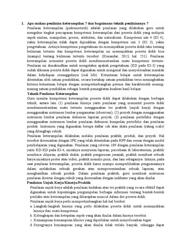 Apa Makna Penilaian Keterampilan PDF