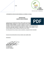 Certificacion de Recidencia