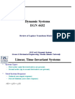 Dynamic Systems EGN 4432: Review of Laplace Transform Materials