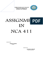 Assignment IN NCA 411: Clinical Instructor