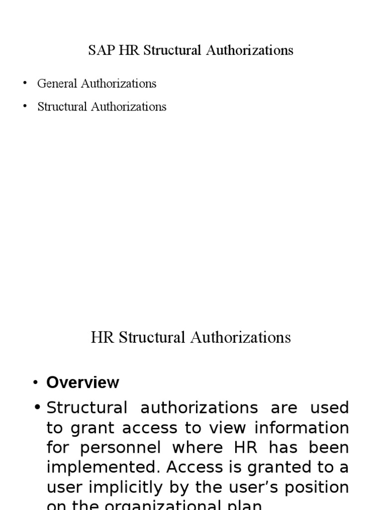 SAP HR Structural Authorizations Guide | PDF | Computer Engineering ...