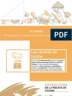 La Receta: OA: Repasar La Estructura de Las Recetas y El Uso de Los Conectores