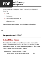 Disposals and Depreciation