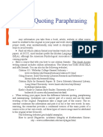 Citing, Quoting and Paraphrasing Guide