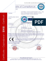 Certificate of Compliance: Certificate's Holder: Ningbo Yanxi Commodity Co., LTD