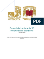 Control de Lectura de El Conocimiento Científico (Tarea 4) 2.0