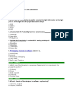 Select one option which is not automation? Quiz on software engineering concepts and methodologies