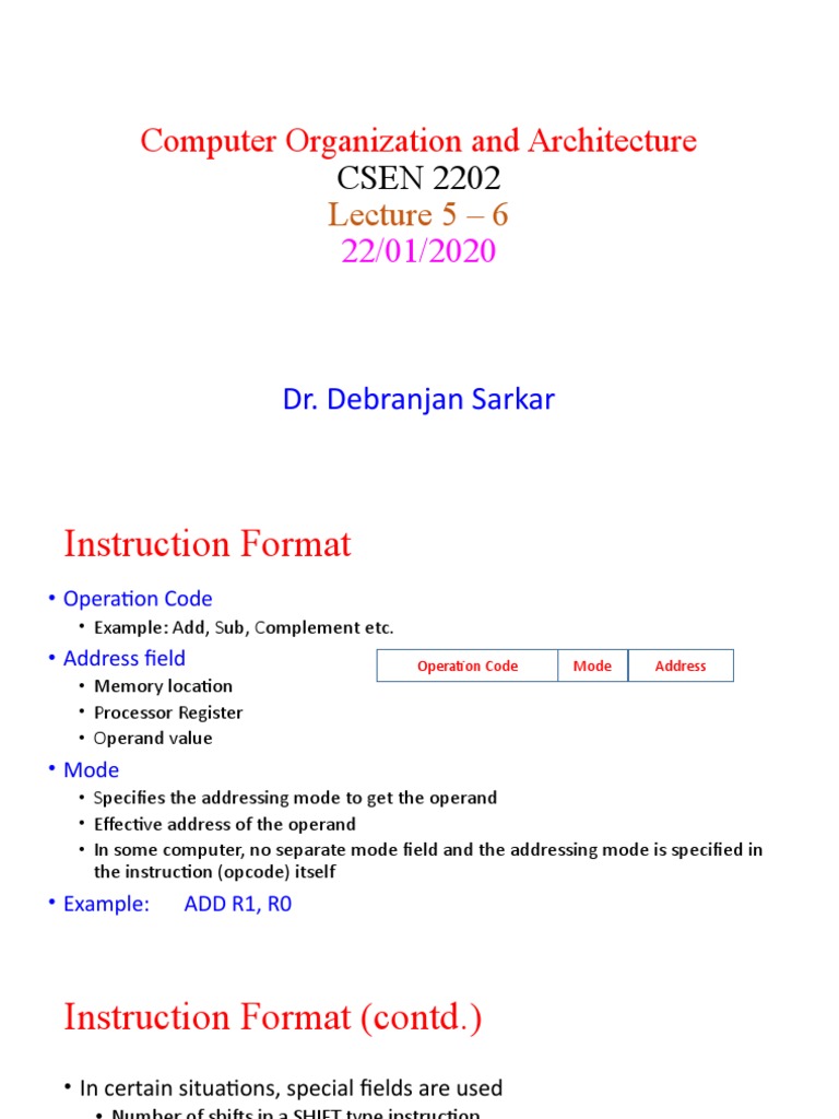 Lecture 5-6 Computer Organization and Architecture | PDF | Central ...