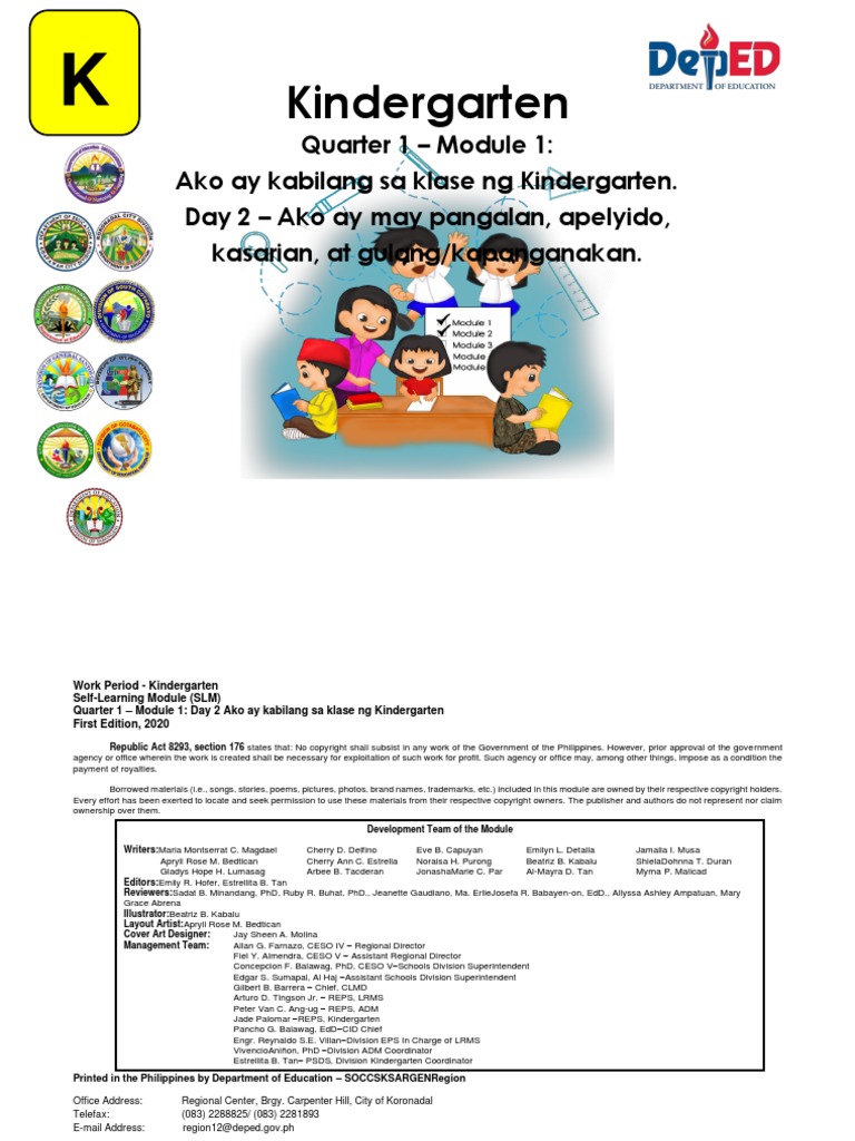 Kinder Week 1 Day 2 Pdf Learning Understanding