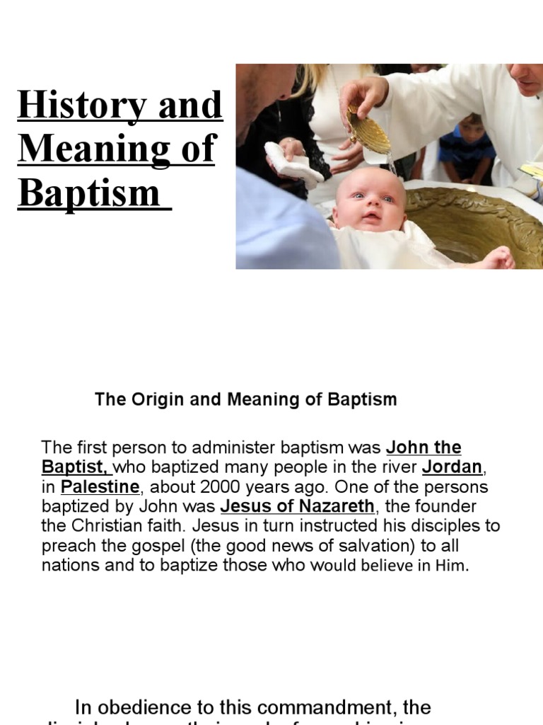 History of Baptism PDF Baptism Religious Rituals