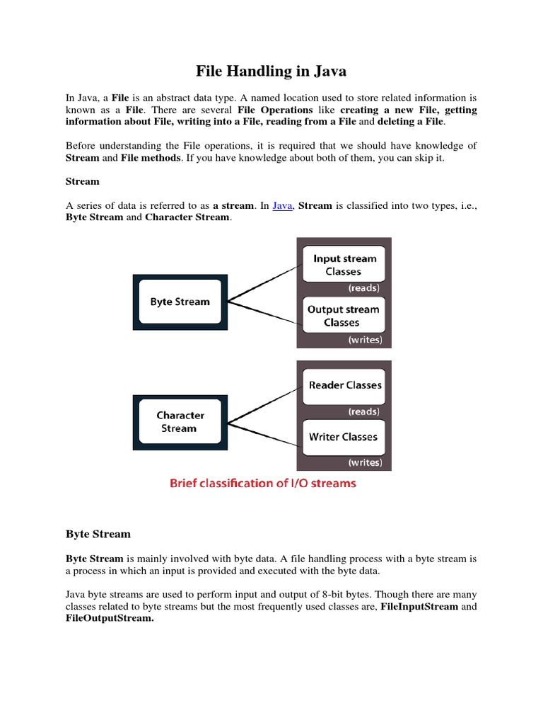 Java File Handling Notes | PDF | Computer File | Method (Computer ...
