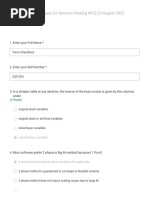 Optimization Techniques For Decision Making MCQ 23 August 2022