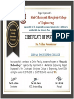 Certificate For Mr. Nallam Ramakumar For - Awareness Program On Resear...