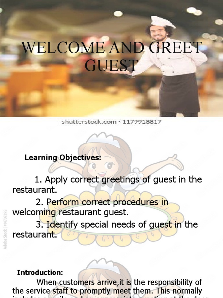 Welcome And Greet Guest Pdf Restaurants