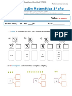 Prueba N°2 - Cuad1 y 2 - Componer y Descomponer - Juntar Separar - Agregar Quitar