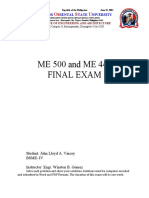 Final Exam Me 500 and Me 442 (Vincoy)