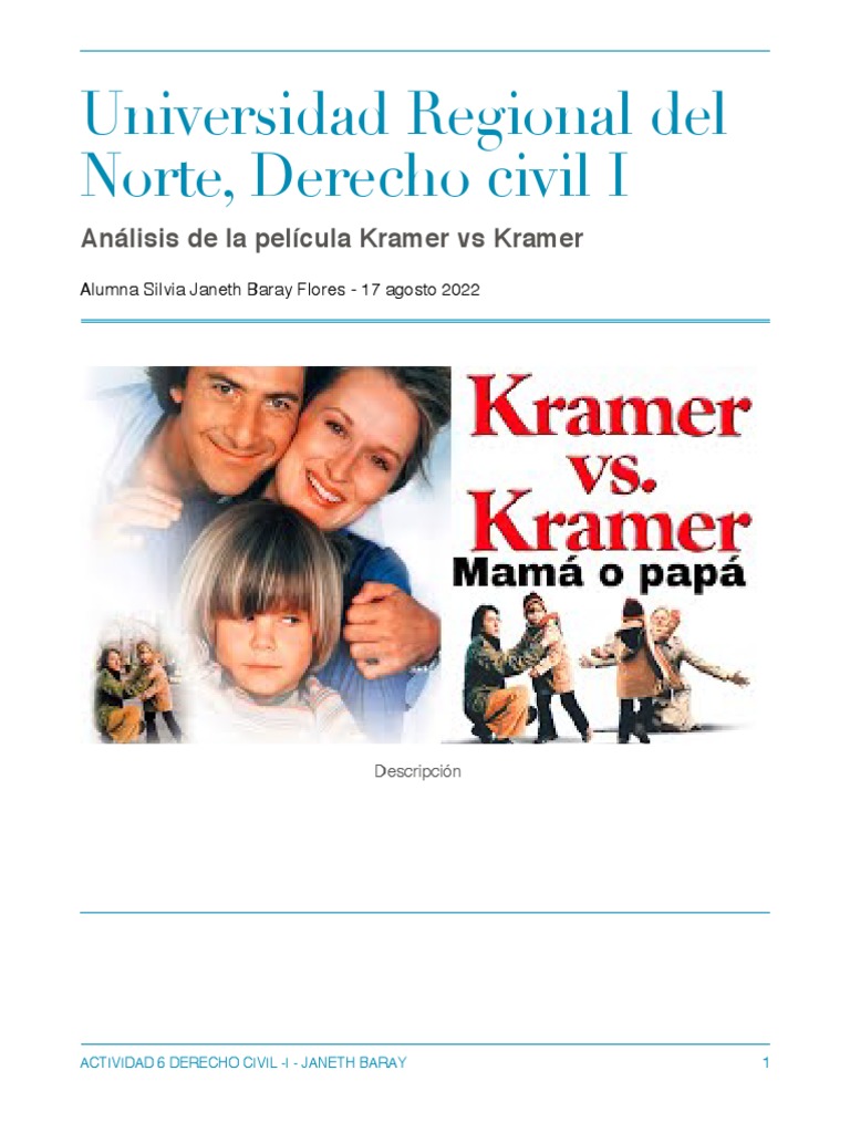 Copia de Actividad 7 Analisis Pelicula Kramer Vs Kramer Silvia Janeth ...