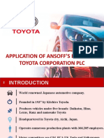 Application of Ansoff'S Matrix To Toyota Corporation PLC