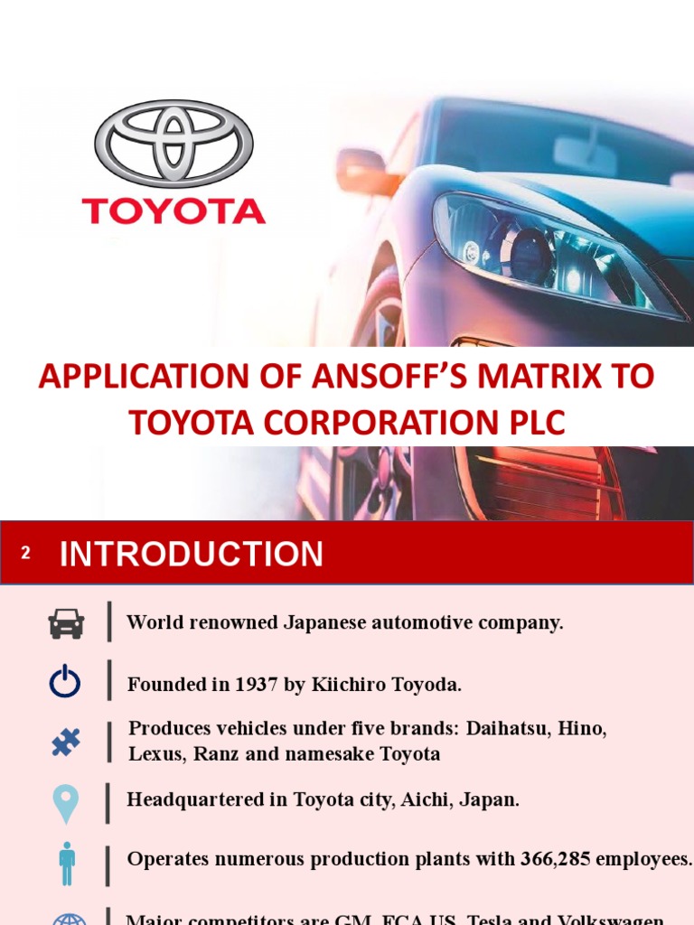 Ansoff Matrix Application at Toyota | PDF