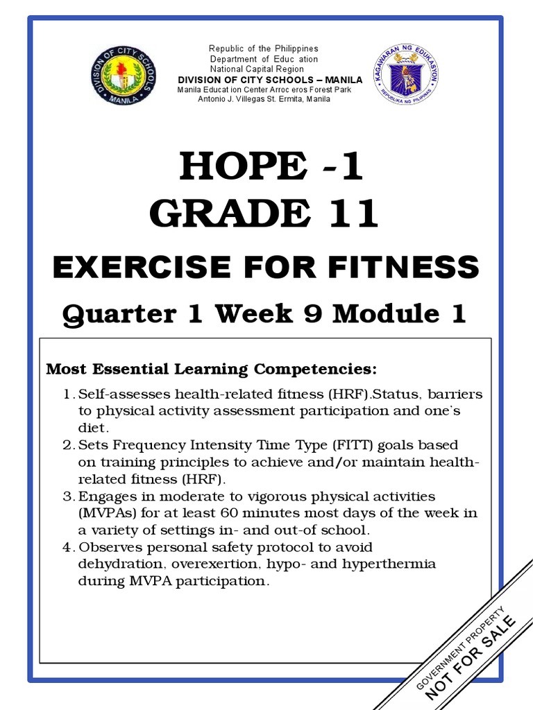 Hope - 1 Grade 11: Exercise For Fitness | Download Free PDF | First Aid ...