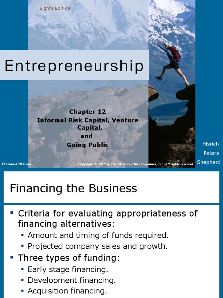 Chapter 12 - Informal Risk Capital, Venture Capital and Going Public ...