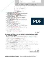File Test 8 Grammar, Vocabulary, and Pronunciation A: Grammar 1 Complete The Sentences Using Reported Speech
