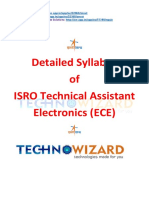 Detailed Syllabus of ISRO Technical Assistant Electronics (ECE)