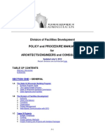 Division of Facilities Development Policy and Procedure Manual For Architects/Engineers and Consultants