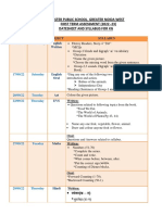 Datesheet and Syllabus For KG: Aster Public School, Greater Noida West First Term Assessment (2022 - 23)