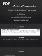 CSE1007 - Java Programming: Module 2: Object Oriented Programming
