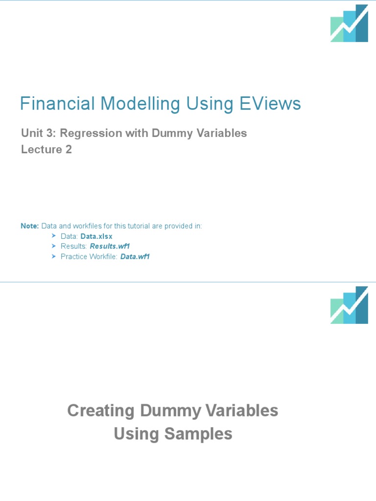 Financial Modelling Using Eviews Unit 3 Regression With Dummy Variables Download Free PDF