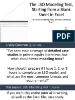 The LBO Modeling Test, Starting From A Blank Sheet in Excel