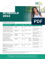 Pricing Schedule 2022: Packaged Qualifications