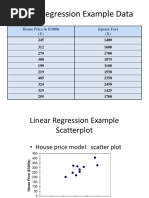 Linear Regression Example Data: House Price in $1000s (Y) Square Feet (X)