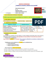 SESION "Dialogamos y Difundimos Las Costumbres y Tradiciones de Mi Comunidad"