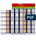 Weekly class timetable July 2022