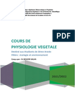livre de cours physiologie vegetale