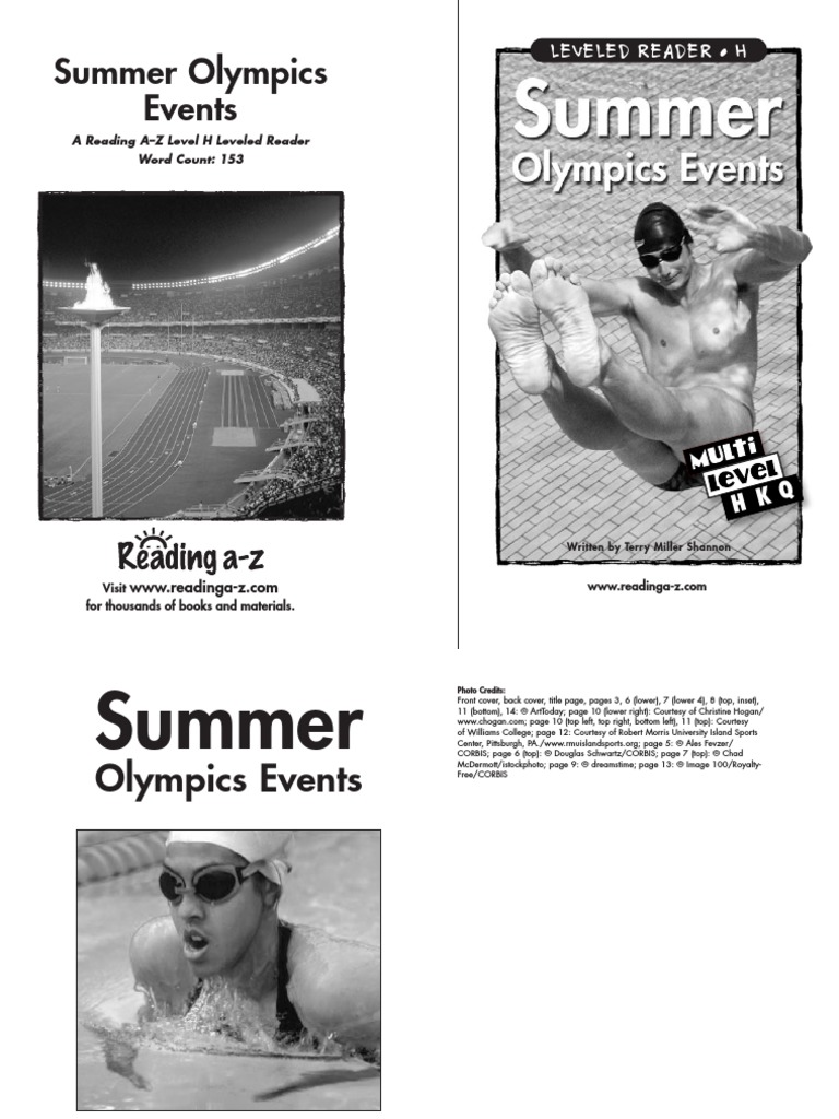Summer Olympics Events Leveled Reader H PDF Track And Field