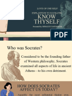 Love of One Self: Explantion To Socrates: Know Thyself
