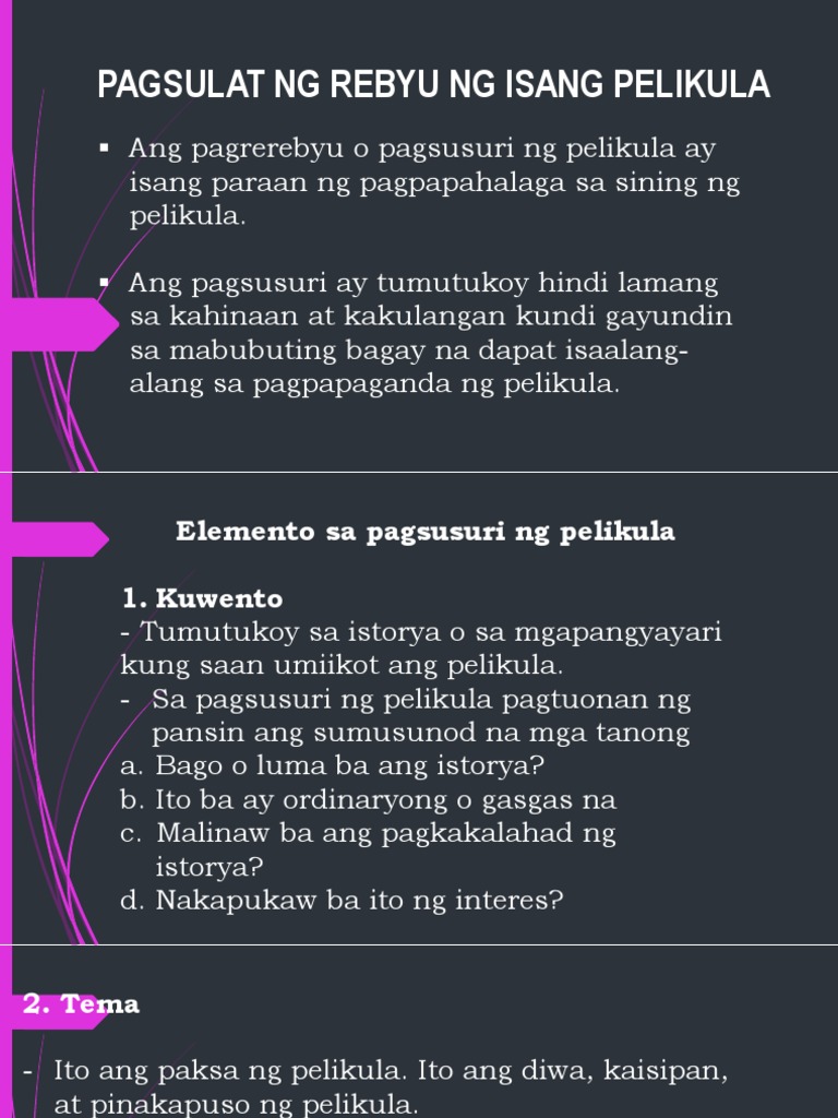 Pagsusuri Ng Pelikula Review NG Movie | PDF