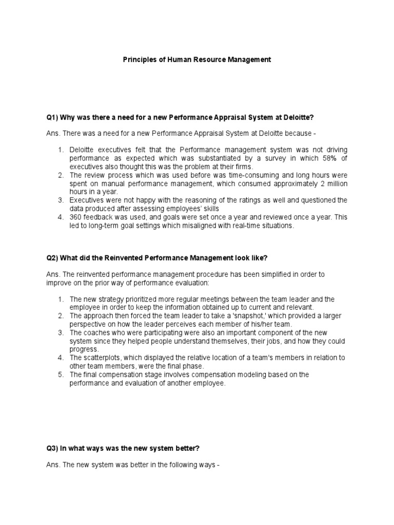 Deloitte HRM PDF Performance Appraisal Applied Psychology