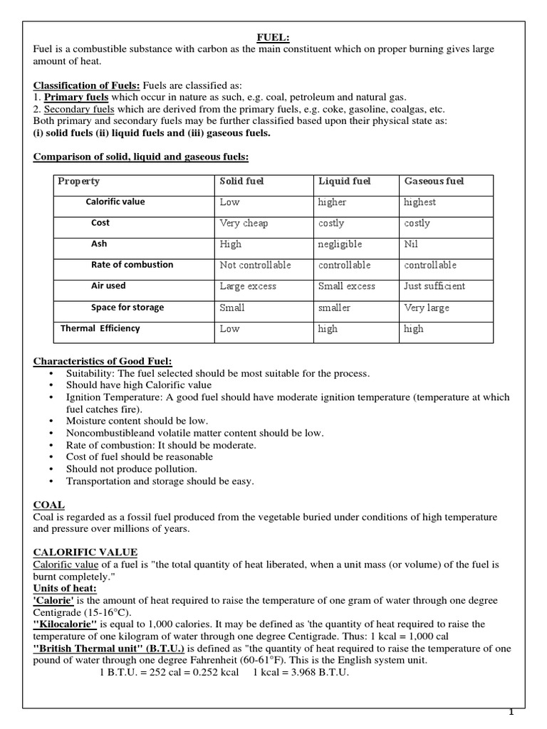 Fuels and Combustion (MIT) PDF Fuels Coal