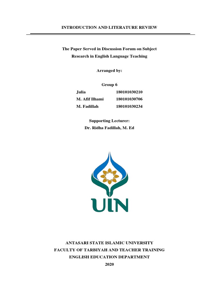 WHAT SHOULD THE INTRODUCTION OF A LITERATURE REVIEW INCLUDE visual data 2