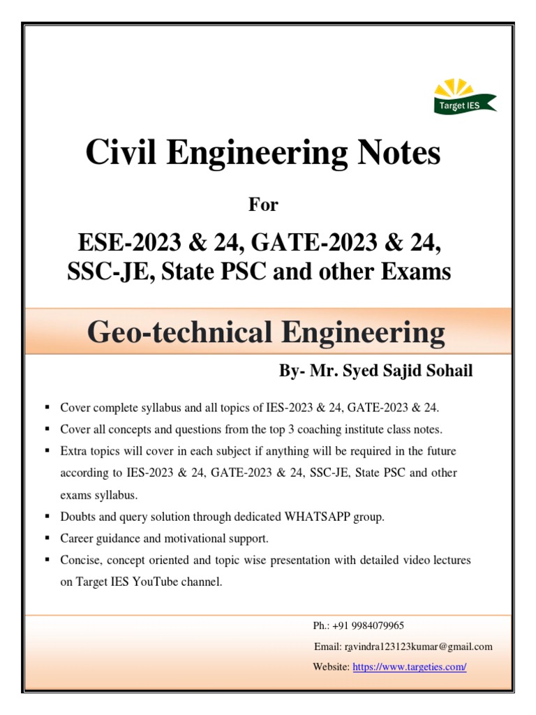 Civil Engineering Geo-technical Notes | PDF | Geotechnical Engineering ...