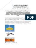 Tecnología y análisis de aceite para asegurar la eficiencia de lubricación
