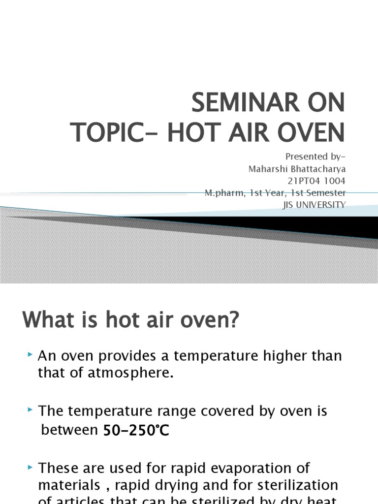 Seminar On TopicHot Air Oven PDF