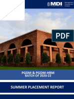 Summer Placement Report: PGDM & PGDM-HRM