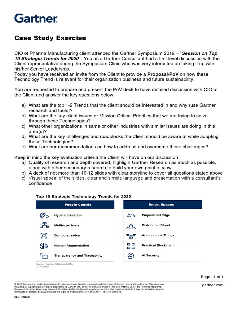 Gartner Consulting Case Study Presentation PDF Business