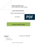 Rapport Politique Monétaire en Algérie