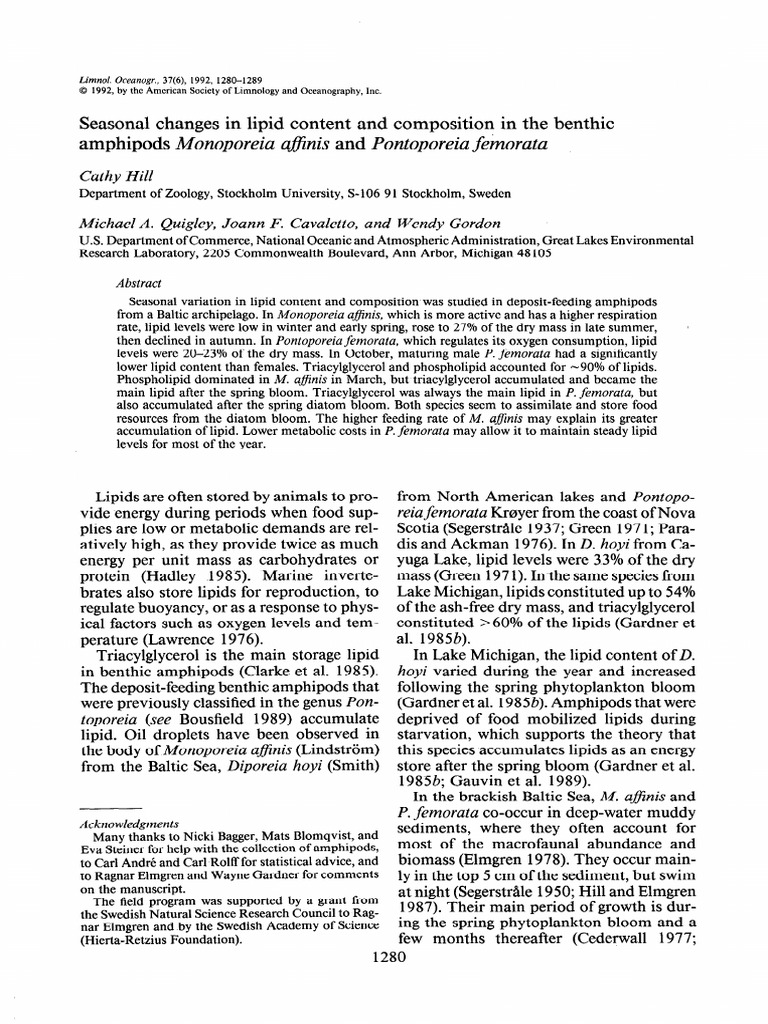 Hill Et Al-1992-Limnology and Oceanography | PDF | Analysis Of ...